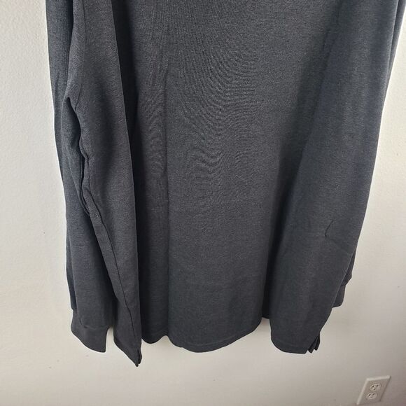 Men's Lands End Grey Long Sleeve Pullover Polo Shirt Size 2XL/T - Picture 2 of 8